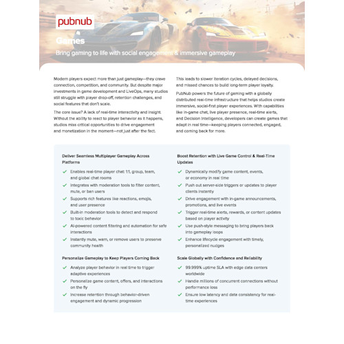 PubNub for Games