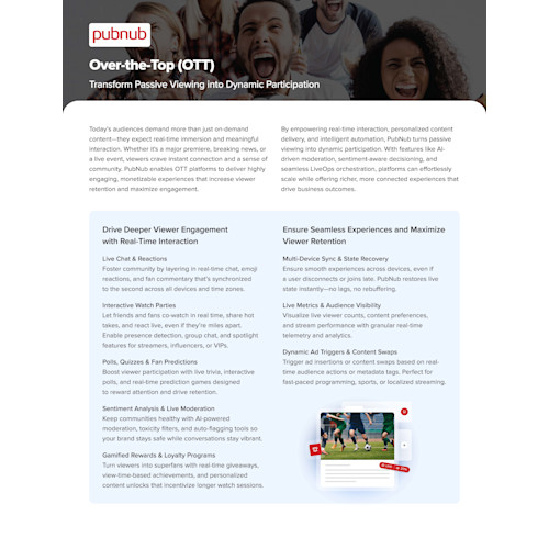 PubNub for Over-the-Top (OTT)