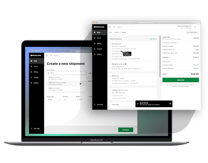 Mothership case study image - shipping