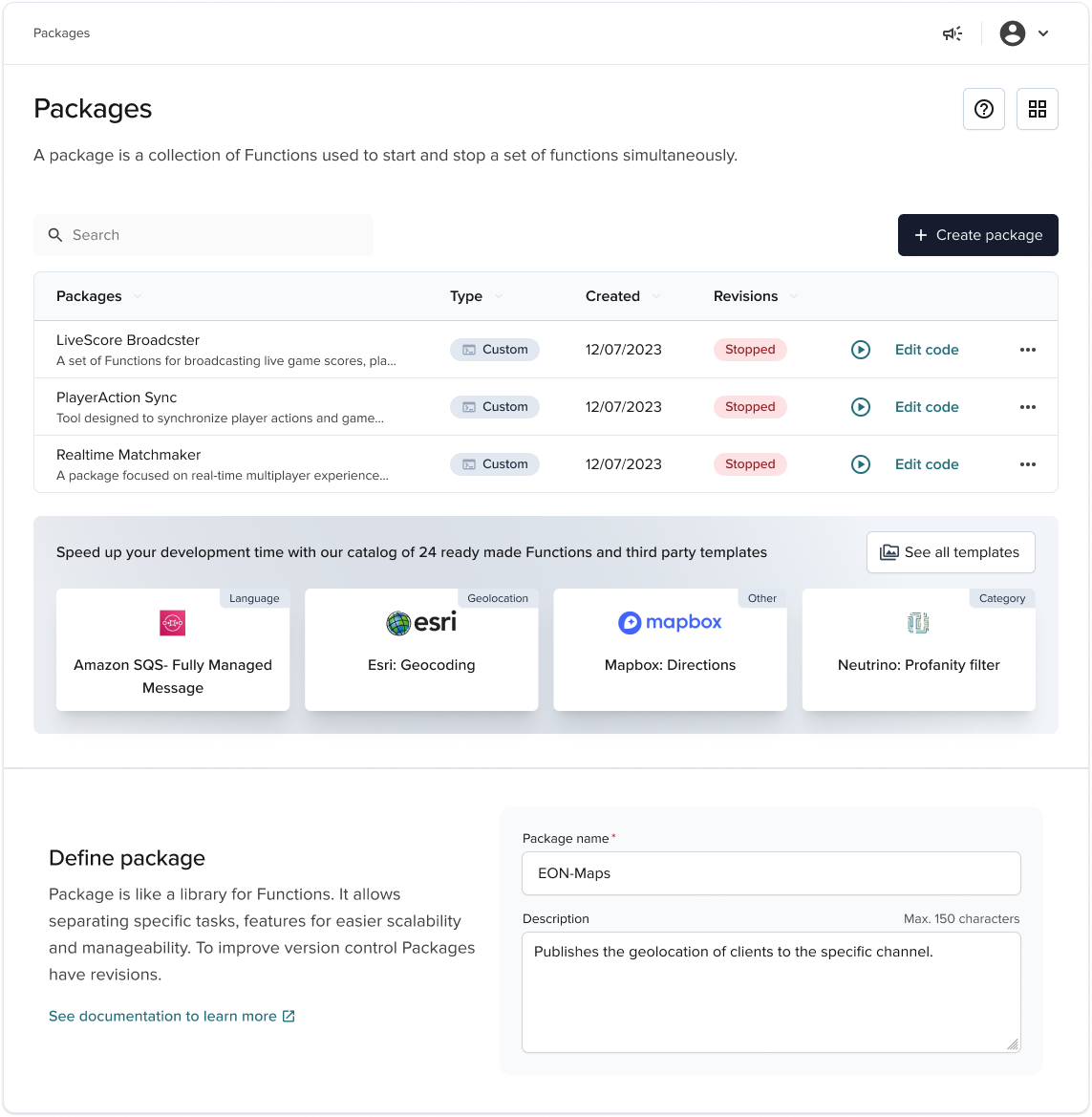 Functions UI