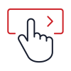 User Interface Icon Cursor clicking on a search icon for website navigation.